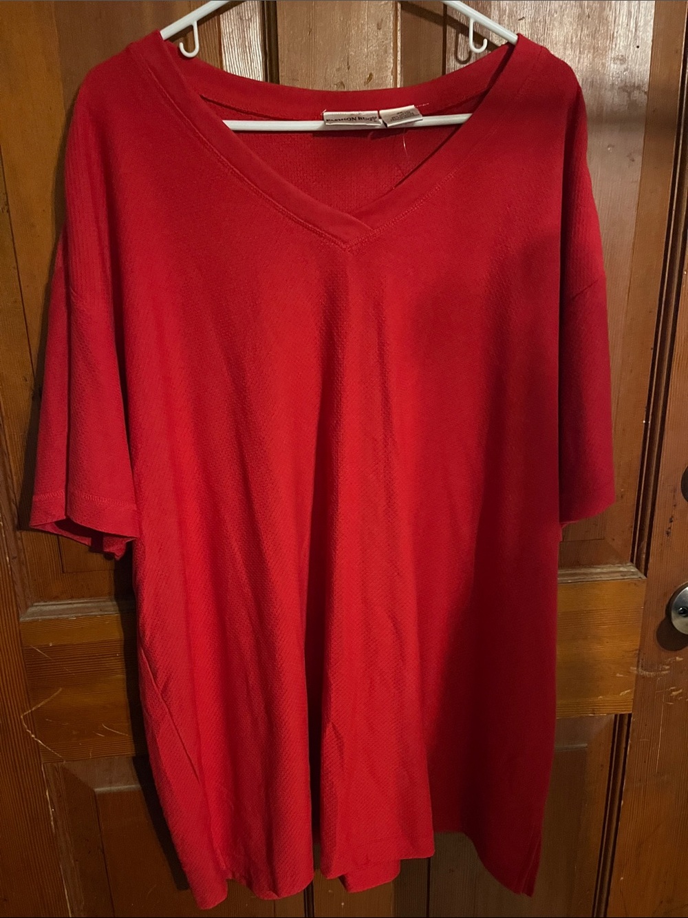 Fashion Bug Women’s Red V-Neck Short Sleeve shirt